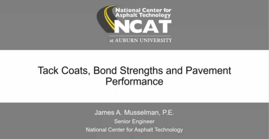 Asphalt Pavement 101: Tack Coats, Bond Strengths and Pavement Performance On-Demand Webinar